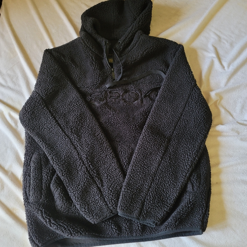 Bespoke Women's‎ Fleece Hooded Sweatshirt L black with side pockets